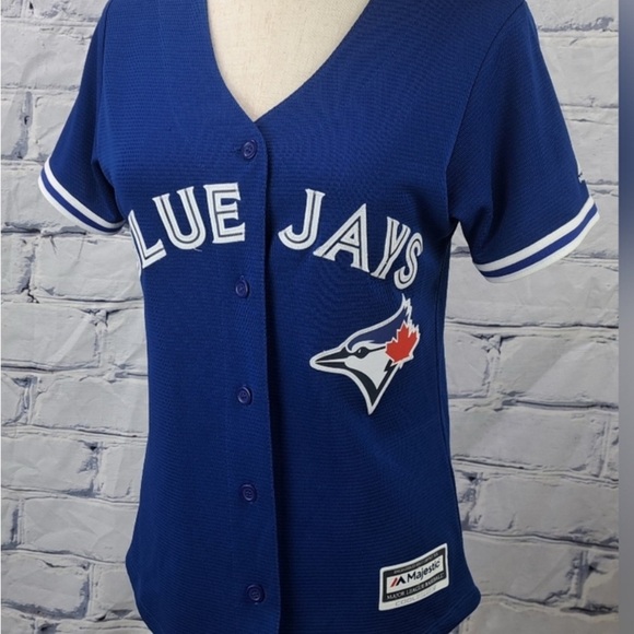 Majestic Cool Base Blue Baseball Jersey ladies size S - Picture 3 of 6
